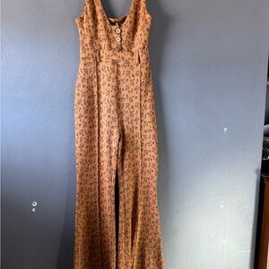 Floral Tan Jumpsuit